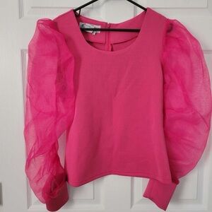 Women’s Puff-Sleeve Top in Hot Pink